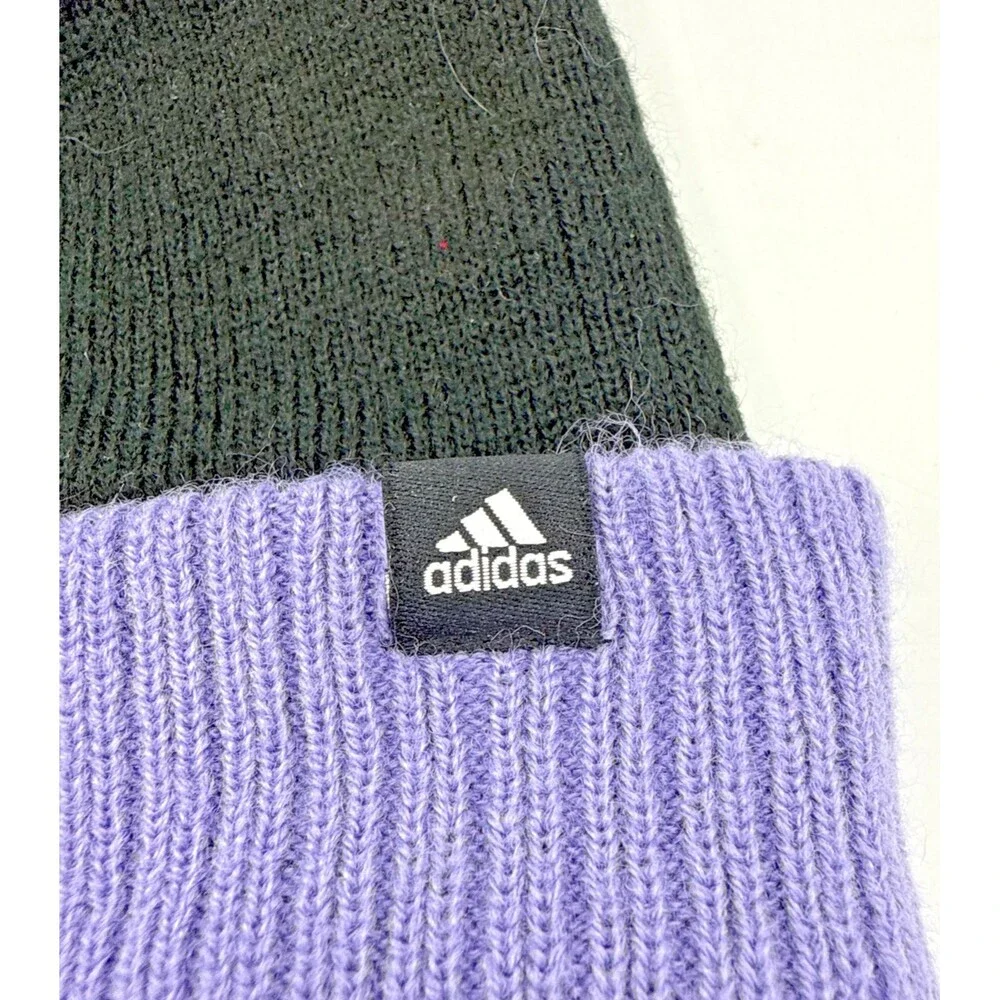 Vegas Golden Knights Hockey Fights Cancer Cuffed Knit Pom Beanie Hat Purple/Blac
